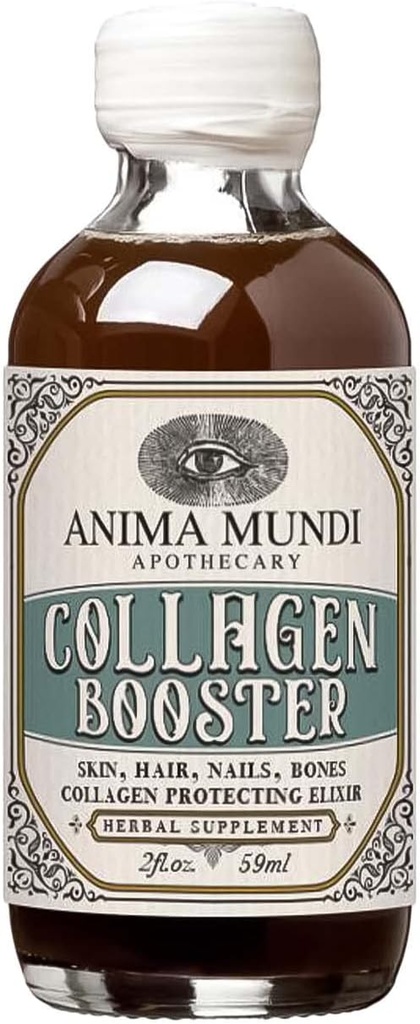 Anima Mundi Apothecary Collagen Booster Elixir - ビーガン植物ベースの髪のための液体サプリメント, 皮膚, 爪, 骨とコラーゲンサポート - 有機および野生の加工成分で作られた (2oz / 59ml)