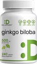 DEAL SUPPLEMENT Ginkgo Biloba 500mg/サービング、240 カプセル、4 ヶ月の供給 - ノーザンアジアで成長 - 余分な強度、脳機能を促進する