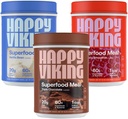 ハッピーバイキングチョコレート、バニラとイチゴパウダー、ヴィーナスウィリアムズ、20Gプロテイン、ローカラブ、ケト、ビーガン、グルテンフリー、スーパーフード、完全な食事の交換、3キャニスター(24oz)。 それぞれ)
