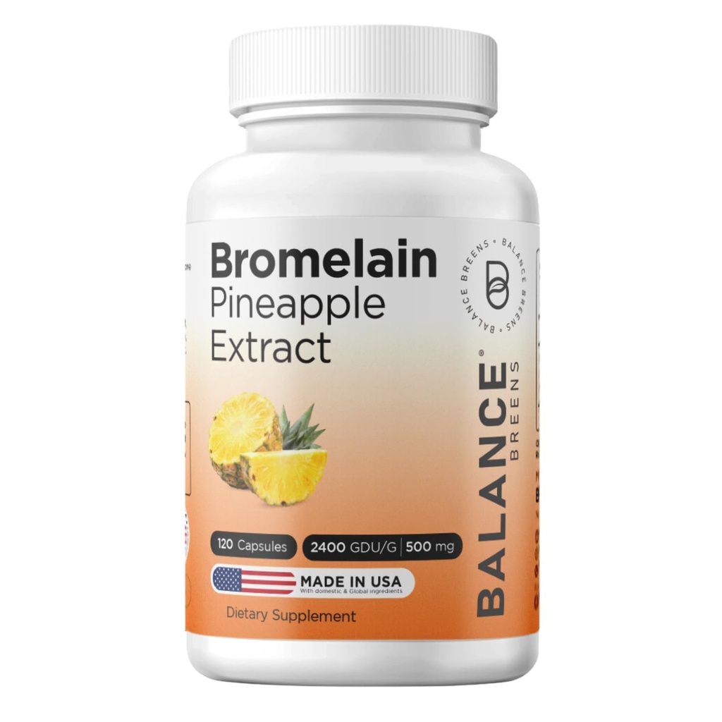 バランスブレインBromelain 500mg、120カプセル - パイナップルエキス消化酵素、サポート消化および共同健康の補足
