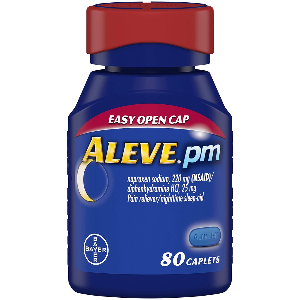 PMの小冊子、頭痛、筋肉痛、220のmg Naproxenナトリウムおよび25のmg Diphenhydramine HClのカプセル、80の計算を形作る非習慣のための速い代理の睡眠の援助および痛みの軽減を達成して下さい