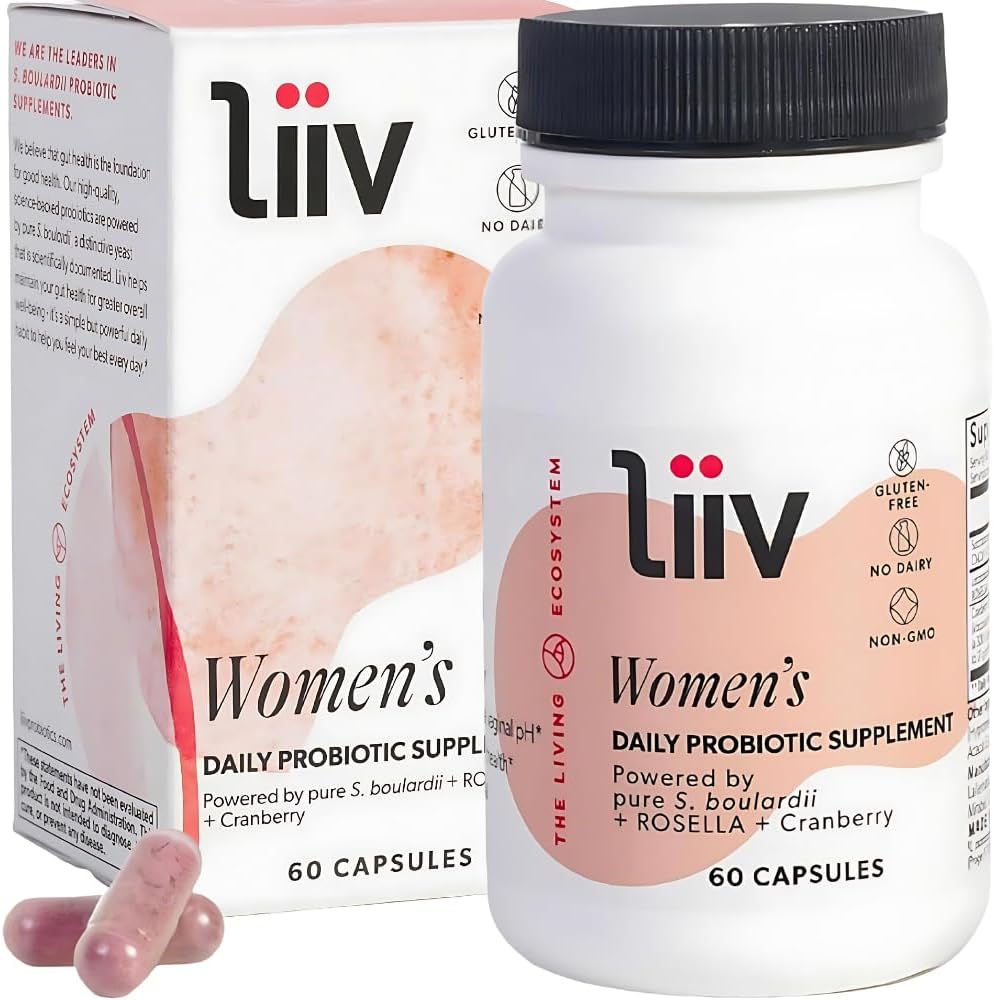 LiiV Probioticsの優れた女性のプロバイオティック(60の帽子)サポート消化器の健康腟pHのバランス及びUTサポート3-in-1毎日のS boulardii Probioticのブレンド