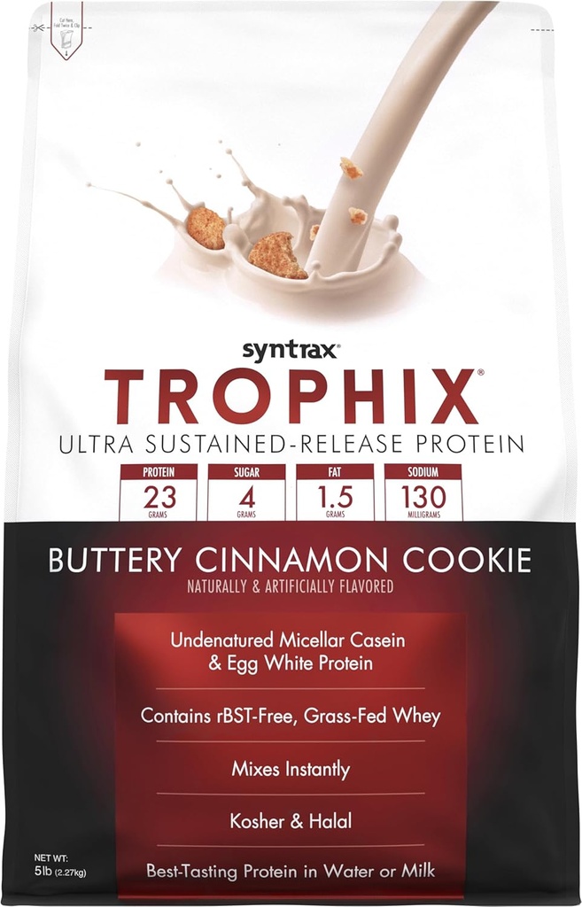 Syntrax 栄養 Trophix - ウルトラ Sustained-Release Protein Blend, buttery Cinnamon Cookie 5 lbs. リアルクッキーピース