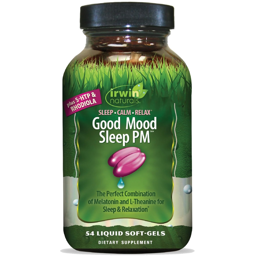 Irwin Naturals 良い気分 睡眠 PM - 54 液体 Softgels - Melatonin と L-Theanine for Rest & Relaxation - 18 総サービング