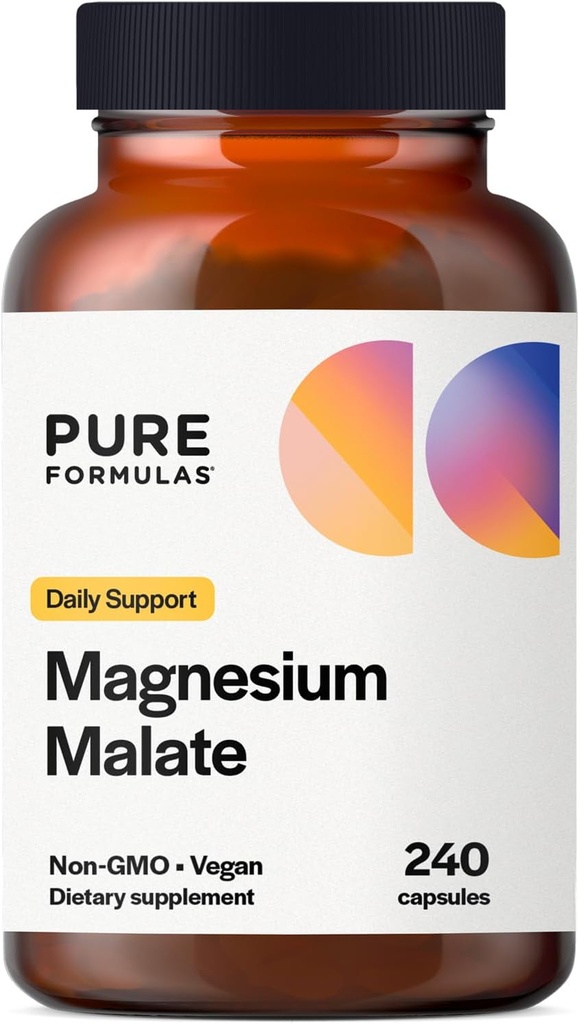 PureFormulasのマグネシウムの無光沢のカプセル - DiMagnesiumのマレートとしてChelatedのマグネシウム-エネルギー、骨の健康+筋肉回復、malatoのdeのmagnesio 360のmg - 240のカプセルを支える高度の生物利用できる形態
