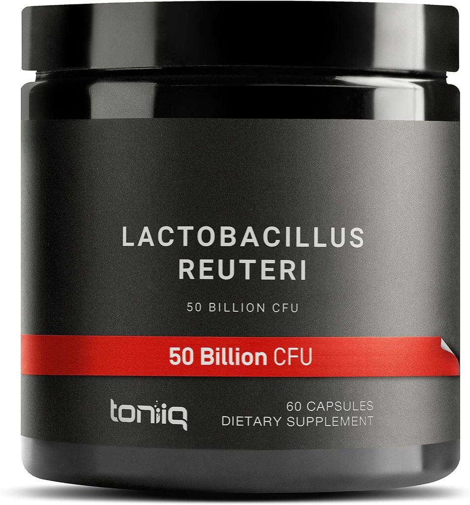 Toniiq 50 Billion CFU Lactobacillus Reuteri Probiotic 50mg per サービング - L Reuteri Probiotics - 最も高いCFUカウントLactobacillus Reuteri Probiotic - 60ベジタリアンカプセル - 60 サービング