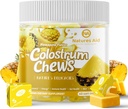 Colostrum ChewsはGut Health、Bloating、免疫サポート、スキン、毛の成長および美のためのprobioticsと補足します - パイナップルの味(60のサービング)