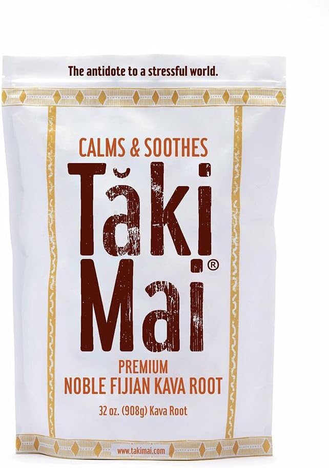 Taki Mai Noble Kava Kava Root Powder 32oz – 本物の伝統的な研削, 自然な夕方のリラックス, 残りの夜とカルムの儀式, 100% 純粋な貴族のKava