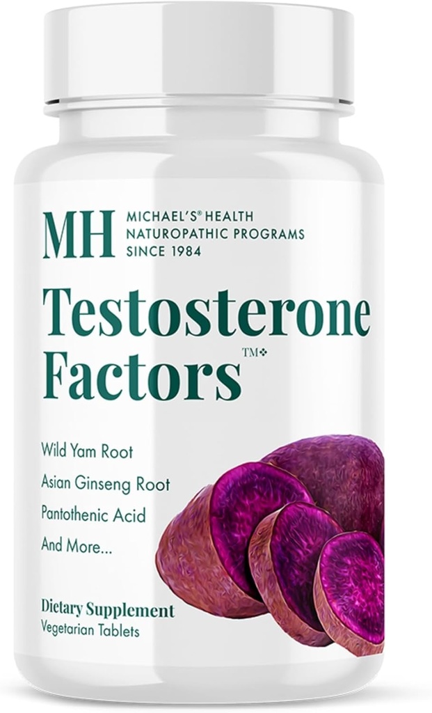 MICHAEL'S Health Naturopathic Program テストステロンファクター - 120 ベジタリアンタブレット - テストステロン生産をサポートする栄養素 - Kosher - 60 サービング