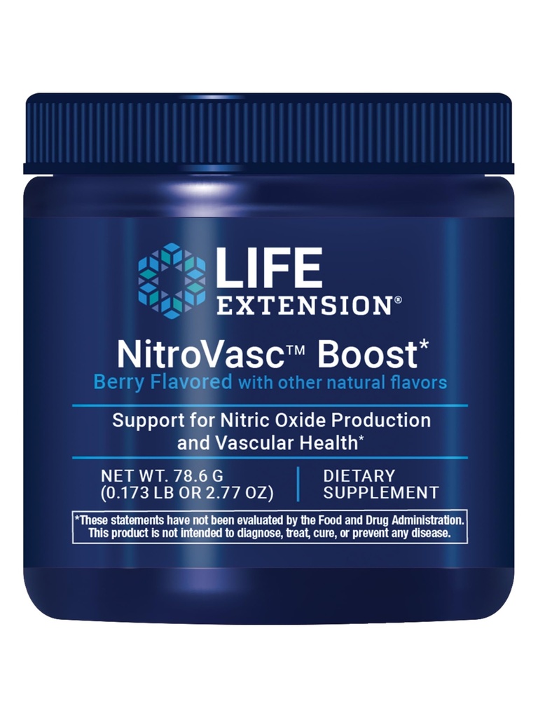 ライフエクステンション NitroVasc Boost, Blood Flow Supplement, Nitric Oxide Support, Heart Health, L-arginine, Gluten-Free, Non-GMO, ベジタリアン, 1 Scoop, 30 サービング