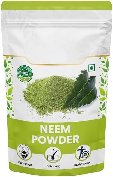 Organik Neemの粉、丘疹の皮の明るくなる夕方の皮の調子の美の食品等級の自然なハーブ-100 gm