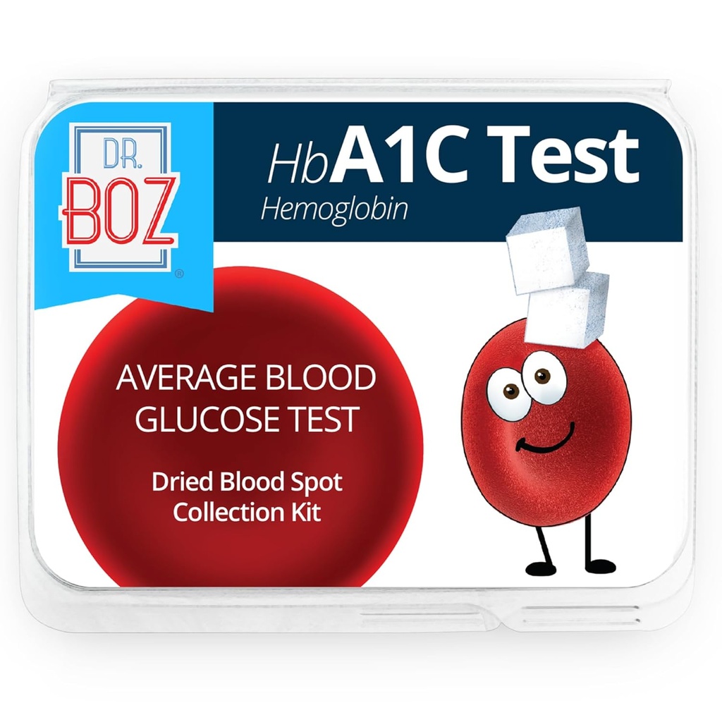 Dr. Boz - Hemoglobin A1Cホームテストキット - 血糖値とhbA1cレベル - Lancets、包帯、アルコールワイプ、封筒 - アメリカ製 - Diabetes Care&Self Care