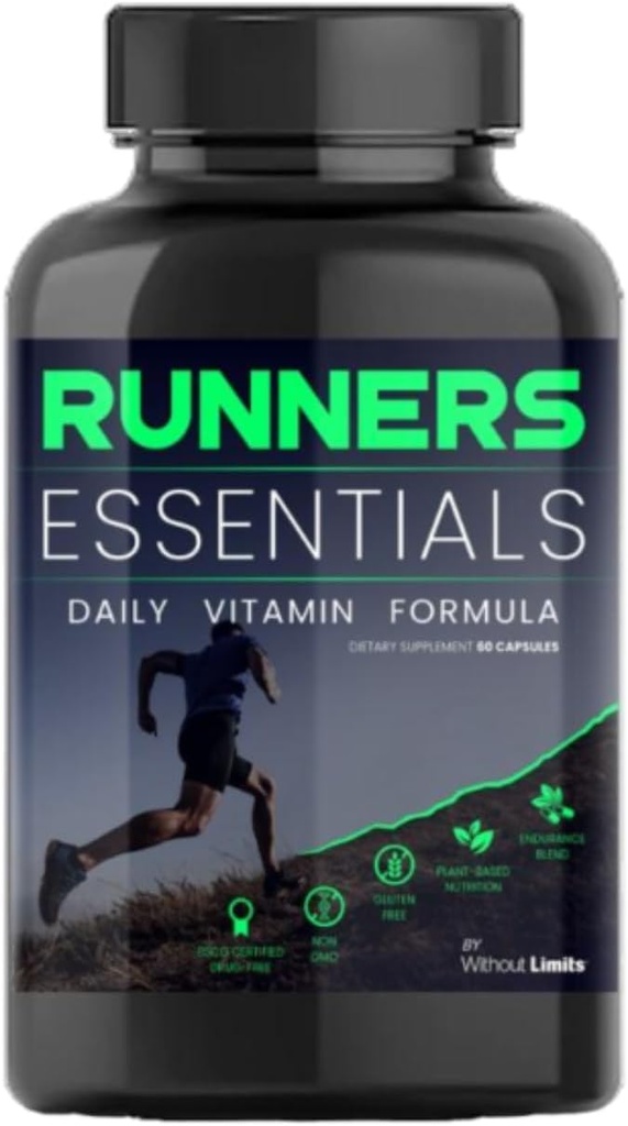 Without Limits Runners Essentials Daily Vitamin Formula - Runners Daily Vitamin - One Month Supply - 60 Capsules