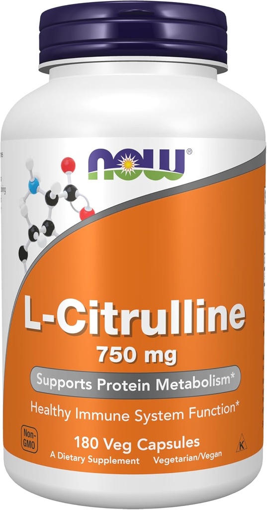 NOWの食糧は、L-Citrulline 750のmgを補います、サポート蛋白質の代謝*、アミノ酸、180のベジのカプセルを補います