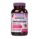 Bluebonnet EarthSweet Methylfolate 800 mcg 細胞活性補酵素 5-MTHF L メチル Folate サプリメント - Prenatal & Energy Support* - Non-GMO、ビーガン、グルテンフリー - ラズベリー - 90 咀嚼可能なタブレット