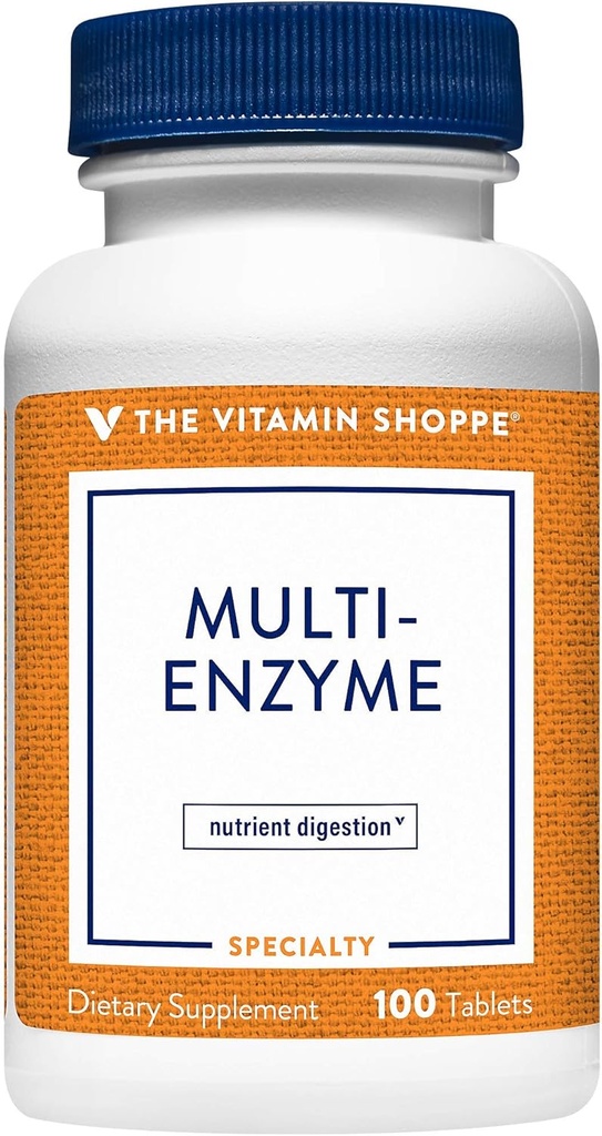 The Vitamin Shoppe Multi Enzyme - Helps Support The Digestion & Absorption of Protein, Carbs & Fat (100 Tablets)