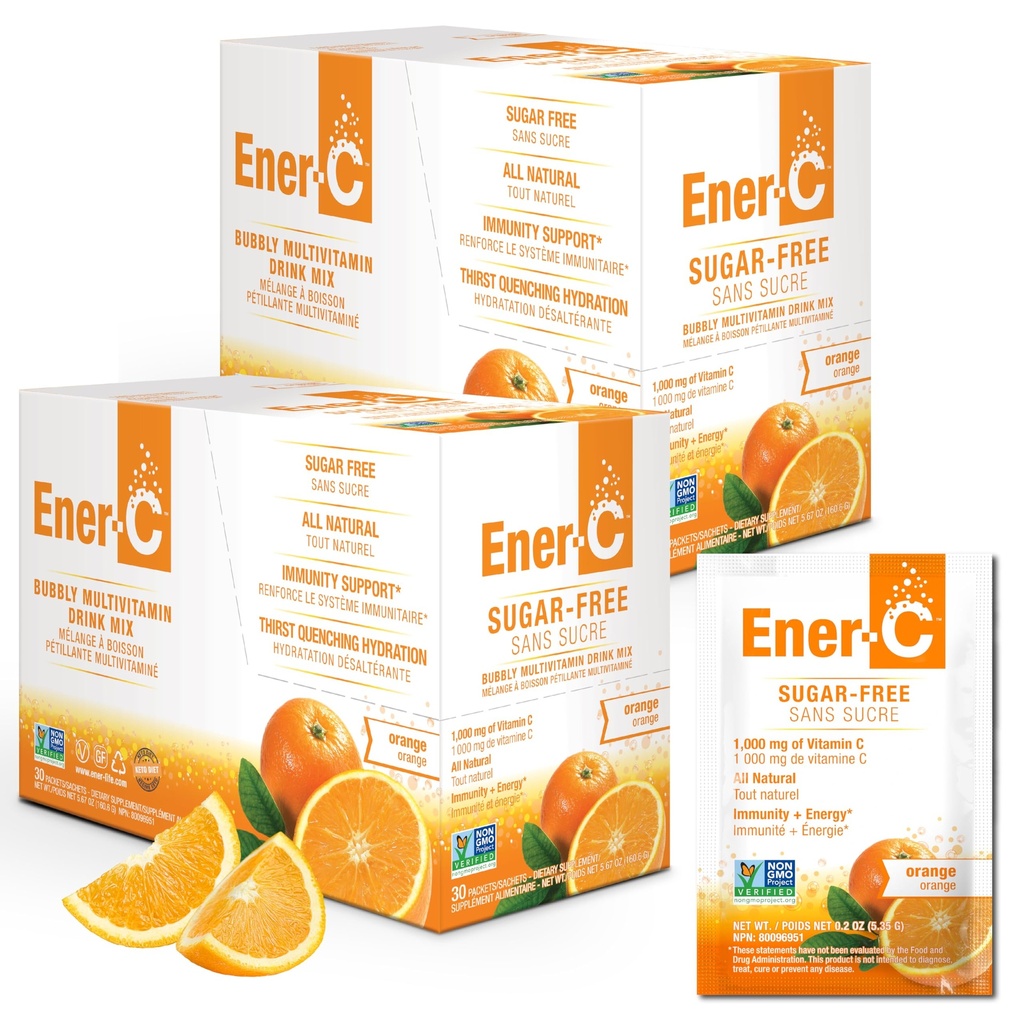 Ener-Cの砂糖の自由なエネルギー オレンジMultivitaminの飲み物の組合せのビタミンC 1000mg及びElectrolytes -実質のフルーツ ジュースの粉との自然な免除サポート非GMOのビーガン及びグルテンフリー- 60の計算