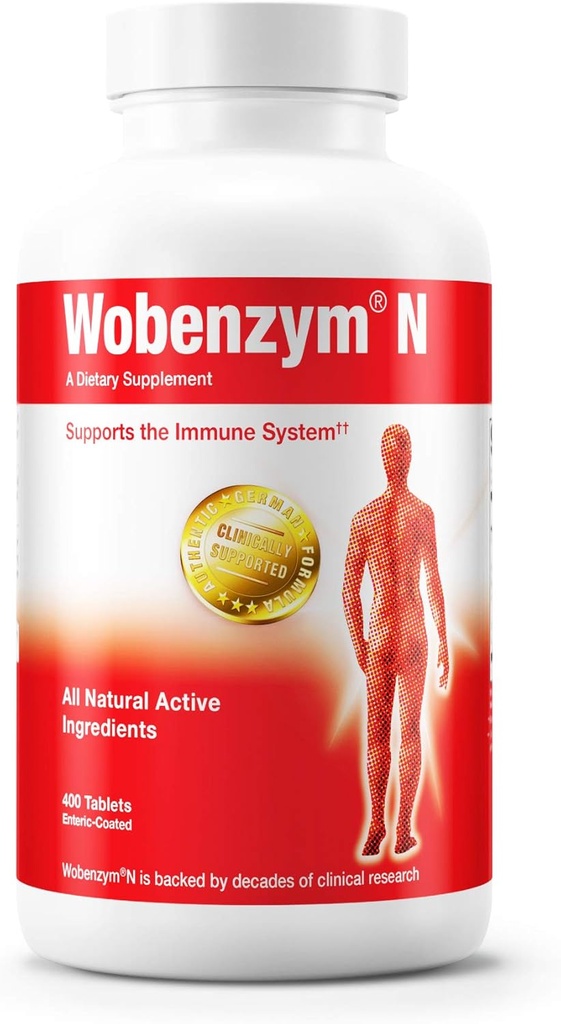 Douglas Laboratories Wobenzym N - 本物のドイツサプリメント - 全身酵素 - 免疫システムと共同健康のために* - Papain、Rutin&Bromelain - 400 Enteric-Coated錠