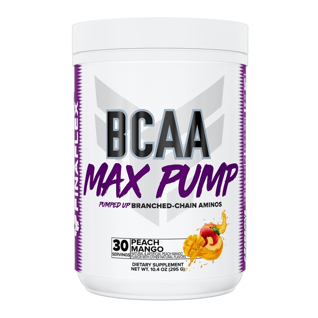 FINAFLEX BCAA MAX PUMP、ピーチマンゴー - 10.4 oz - 強度、パフォーマンス、回復を促進します - 2:1 ロイシン、イソロイシン、バリンの比率 + アントワーヌ - 30 サービング