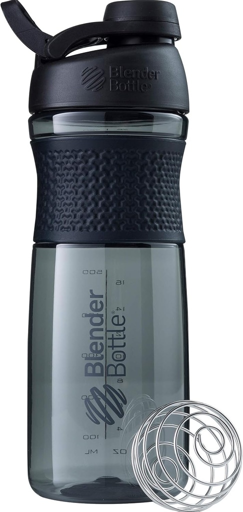 BlenderBottle SportMixer シェーカー ボトル パーフェクト のために プロテインシェイクスアンドプレワークアウト, 28-オンス, ブラック