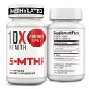 10X 健康 5-MTHF の Methylfolate - 塩酸塩およびマグネシウム のための 頭脳の健康、DNA 及び Neurotransmitter の統合 - 生物利用できるメチルの Folate の補足 - Methylfolate の補足 60 のカプセル