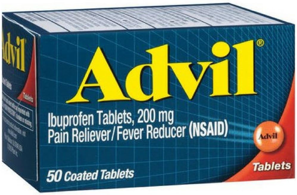 Advilの痛みのReliever/Feverの減力剤、200のmgの50の上塗を施してあるタブレット。