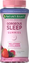 Nature's Bounty Optimal Solutionsゴージャス Sleep Melatonin 5mg Gummies with Collagen, 60カウント, 盛り合わせフルーツ味, 30 Totalサービング