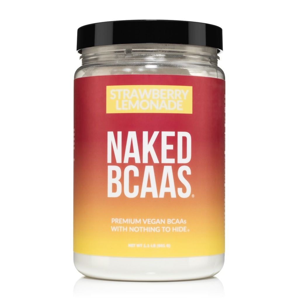 NAKEDのいちごLemonade BCAAsのアミノ酸の粉、100%の純粋な2:1の方式、完全菜食主義者の分岐させた鎖のアミノ酸、即刻化されたすべての自然なBCAAの粉の補足- 501グラム、34のサービング