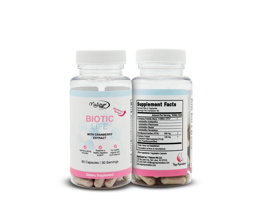 女性のためのVagyの若返りBioticLife Probiotics -腟、消化及び尿の健康のためのプロバイオティクス–プレバイオティクス及びクランベリーのエキスと補足– 60のカプセル