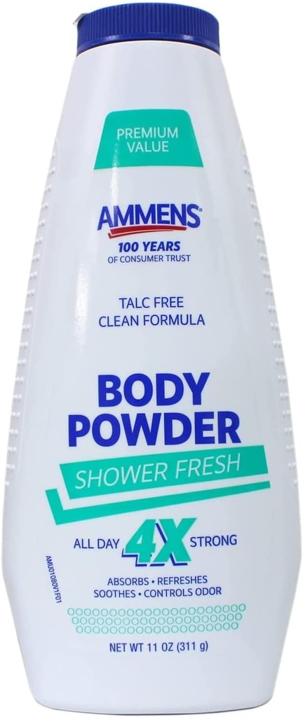 Ammensの薬用粉のシャワーの新しく11のoz (2のパック)