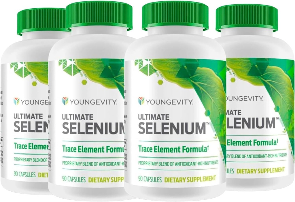 (INTERNATIONAL SHIPPING) Youngevity Ultimate Selenium 100 mcg 4 ボトル 90 カプセル 各