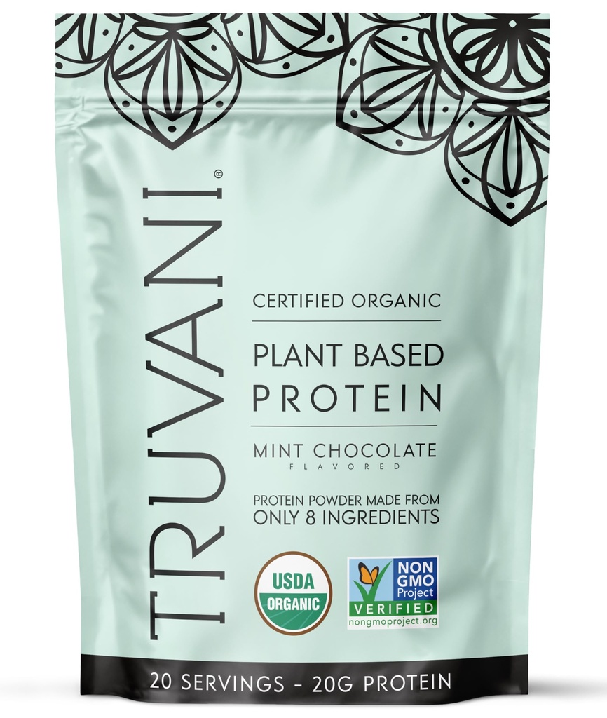 トルバニビーガンエンドウ豆プロテインパウダー | 20g 有機植物由来タンパク質 | ケト | グルテンフリー・乳製品無料 | 低炭水化物 | 砂糖 | ミントチョコレート | 20 食 |