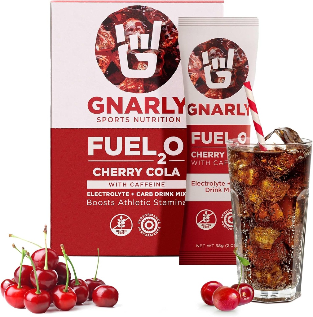 Gnarly Nutrition Fuel2O 電解液パウダーパック、チェリーコラ - 電解液、燃料、補充、および回復 - Fuel2O 持久力栄養素 - チェリーコラ、10パック