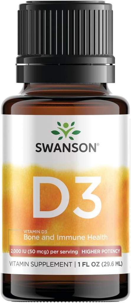 SwansonのビタミンD3の液体は400のIu (50のmcg) 1のflのOunce (29.6のml)液体を落とします