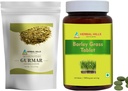 HERBAL HILLS Gurmarの茶粉およびBarleyの草は2のコンボのパックを錠剤にします