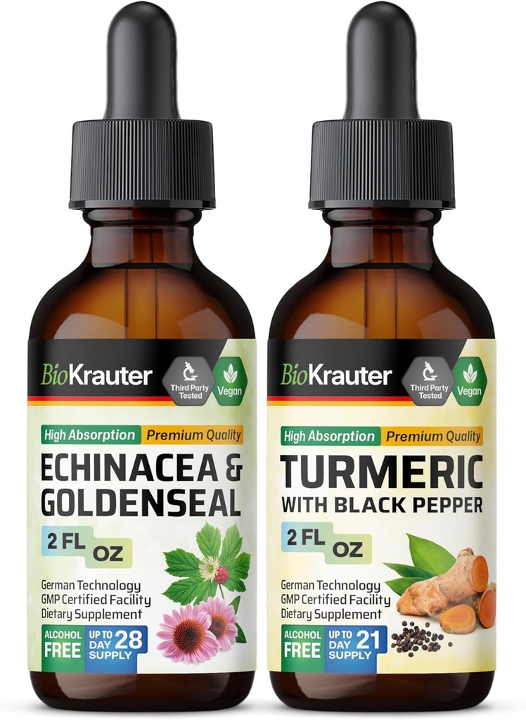 エキナセアとゴールデンシールのチンキ 2 Fl. Oz. & ターメリックチンキ 2 Fl. Oz.