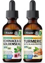 エキナセアとゴールデンシールのチンキ 2 Fl. Oz. & ターメリックチンキ 2 Fl. Oz.