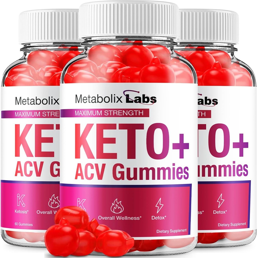 (3パック)Metabolix Labs Keto ACV Gummies - アドバンストフォーミュラMetabolix Keto Plus重量管理ACVグミーApple Cider Vinegar Metabolix ACV栄養補助食品男性女性(180グミー)