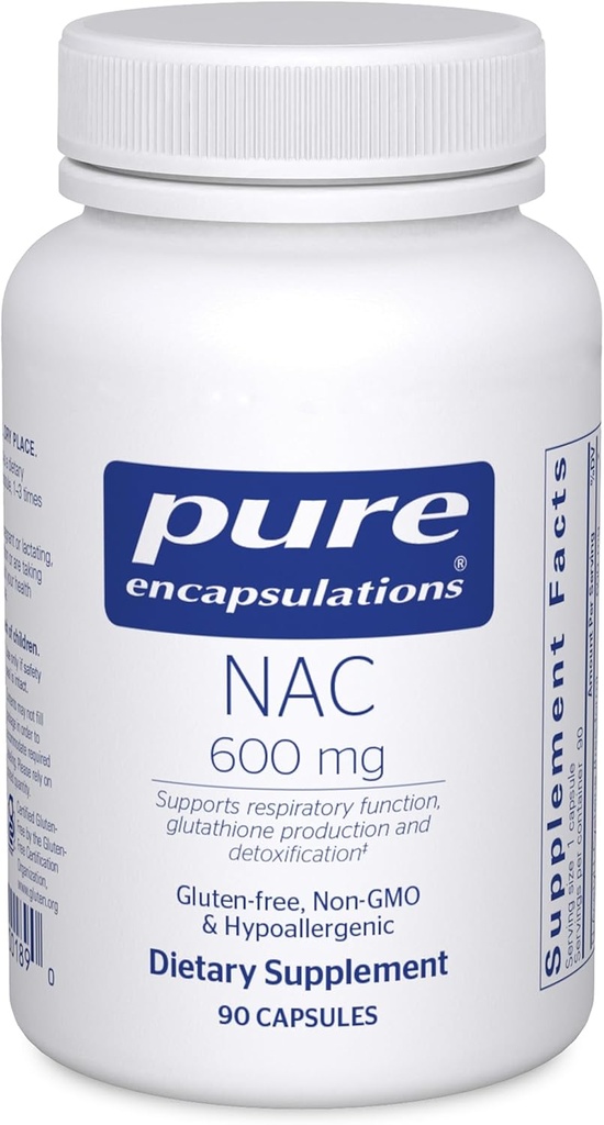純粋なカプセル封入NAC 600mg - 肺の健康のためのN-アセチルCysteine NACサプリメント & 免疫サポート, 肝臓サポート&抗酸化剤* - フリーフォームN-アセチル-L-Cysteine - 90カプセル