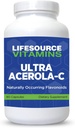 ライフソースビタミン - Ultra Acerola-C - Acerolaベリーパウダー1500mg - 90カプセル - 500mgのビタミンCを1回の摂取