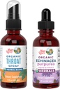 MaryRuth Organics Throat Spray (Unflavored) & Echinacea Purpurea Drops | USDA Organic クリーンラベルプロジェクト Verified® | Throat救済、免疫&健康のためのビタミン | ビーガン、非GMO