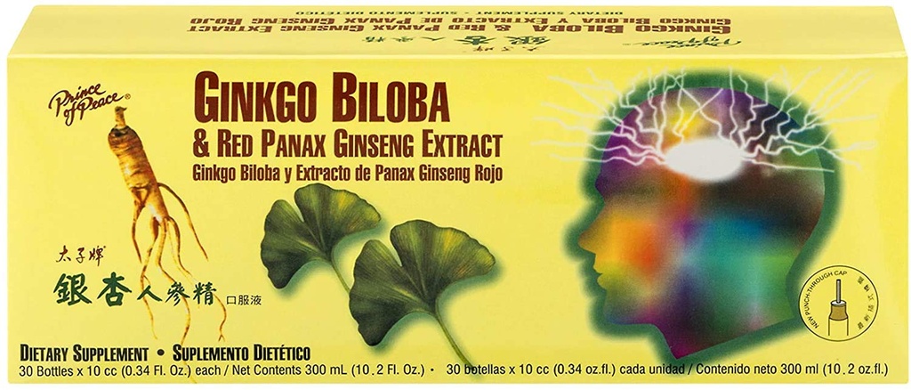 平和の王子 Ginkgo の Biloba および赤い Panax の Ginseng のエキス、30 のびん 0.34 の oz