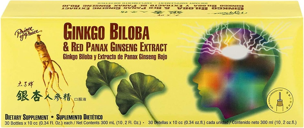 平和の王子 Ginkgo の Biloba および赤い Panax の Ginseng のエキス、30 のびん 0.34 の oz