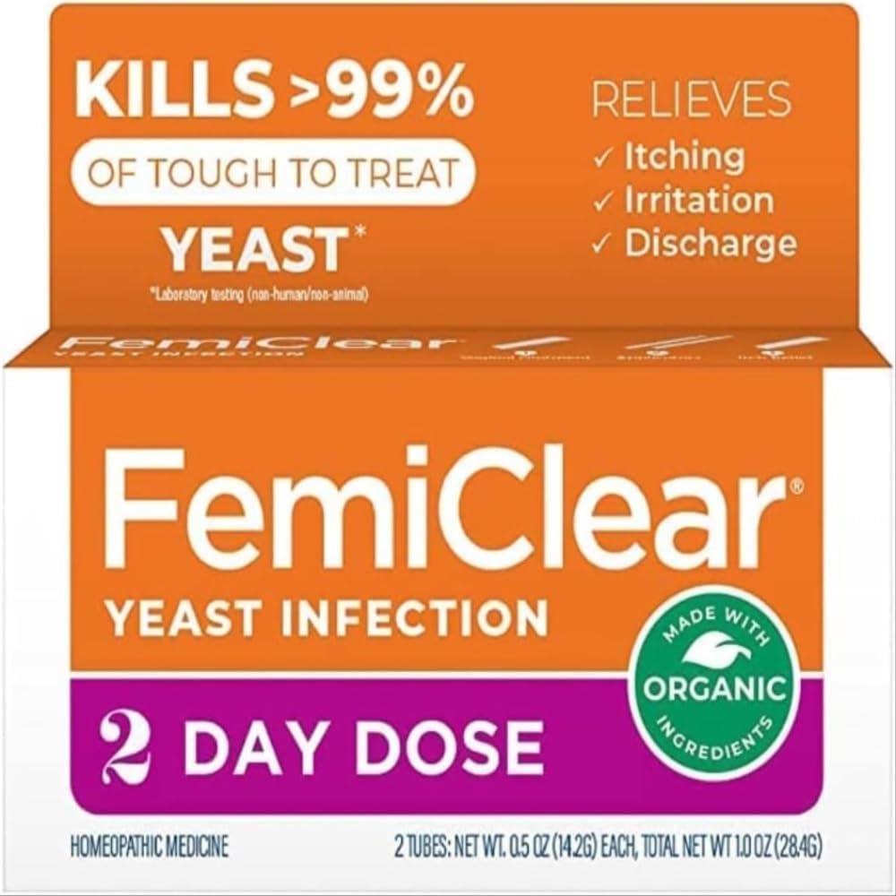 FemiClear 2 日ドーズ Yeast 感染症とイッチ制御軟膏、無飽和と有機成分で作られたモデレート、ソーシングケアのための外部アンチアイッチ軟膏