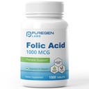 ピュアゲンラボ 葉酸1000mcg錠 | ビタミンB9 | 非GMO | グルテンフリー | 米国製 | 値幅1000錠