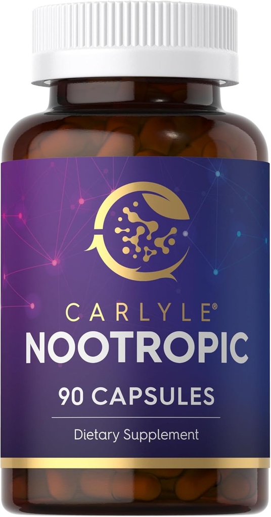 Carlyle Nootropic Supplement | 90 カプセル | B12・グアラナ・その他 | 非GMO・グルテンフリー対応商品