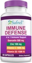 Safrelの強い免疫サポート、Quercetin 500のmg、亜鉛Picolinate100のmg、VivataatiC 1000のmg、ビタミンD3 1000 IU、60のカプセル、1か月の供給 米国製 ビーガン