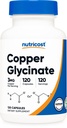 Nutricost銅グリシンカプセル(120カプセル、サービングあたり3MG銅) - 非GMO、ビーガン
