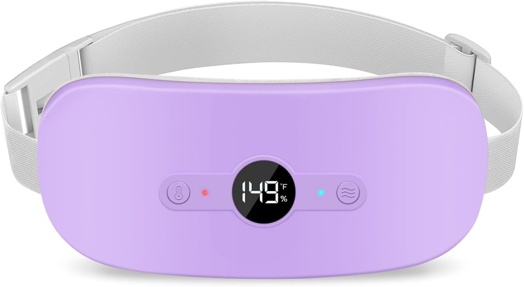 期間のためのNOWISHのヒート パッドは痛みの軽減、6つの熱レベルおよび6つのマッサージ モードと再充電可能な携帯用電気コードレスの月経のヒート パッド、女性のためのクリスマスのギフト、紫色を締めます