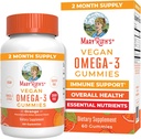 MaryRuth Organics Vegan Omega 3 Gummies for Adults | 2 Month Supply | Sugar Free Supplement with Vitamin C | Flaxseed Oil Immune Support | Overall Wellness | No Fish Taste | 60 Count